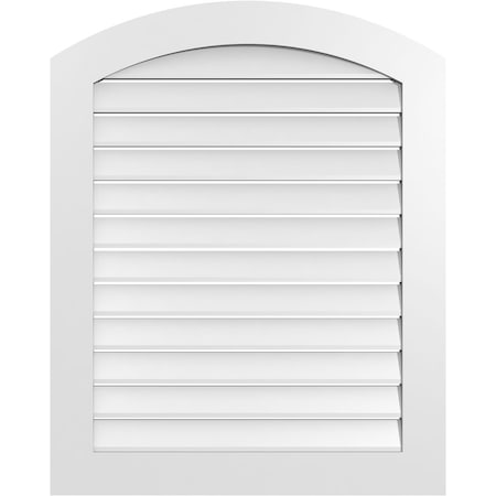 Ekena Millwork Arch Top Surface Mount PVC Gable Vent: Non-Functional, w/ 3-1/2"W x 1"P Standard Frame, 32"W x 38"H GVPAR32X3801SN